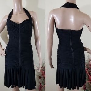 TADASHI Black Halter Evening Party Dress